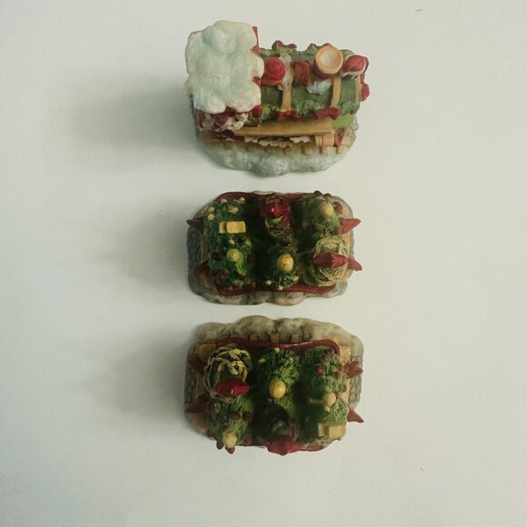 3 Piece Hand Painted Train Set Christmas Holiday Decor - Picture 7 of 11